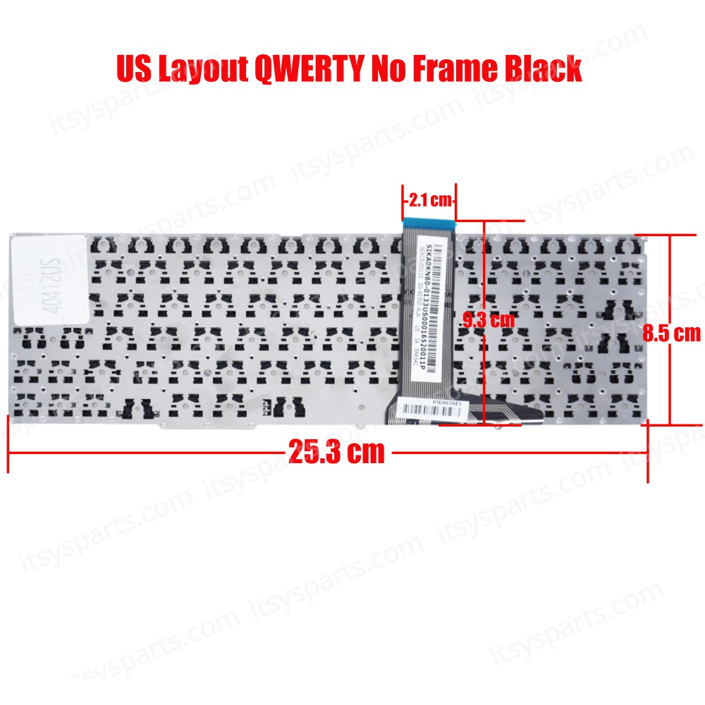 Laptop Keyboard for ASUS Transformer Book T100 T100HA T100H T100TC T100CHI TF600 TF600T TF600TG TF502 AEXC9U00110 SG-80300-XUA 0KNB0-0133US00016520011P US Black No Frame ( SKU.40412US )