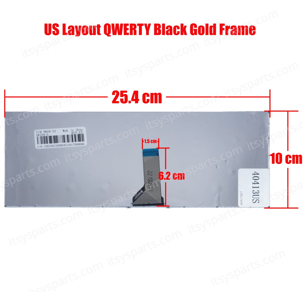 Keyboard Laptop - Keyboard for Laptop Toshiba Satellite NB10 NB15 NB10-A NB10T-A NB15-A NB15T-A NB15T-A NB15T-A1302 NSK-TW3SU 9Z.N8PSU.31E 9Z.N8PSU.30U Gold ( Ref. 40413US )