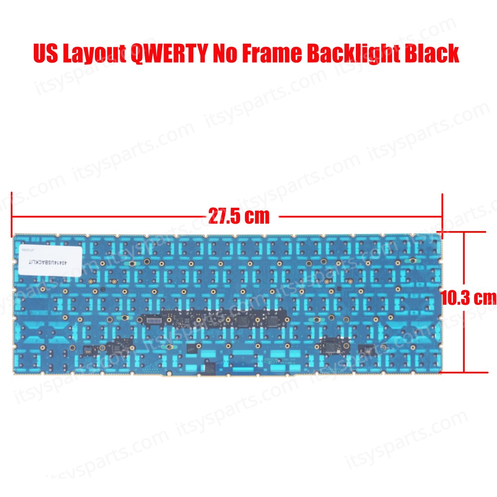 Laptop Keyboard for Apple MacBook Pro 13" 2016 A1706 EMC 3071 15" 2016 A1707 EMC 3072 13" 2017 A1706 EMC 3163 15" 2017 A1707 EMC 3162 MPTR2LL/A MPTU2LL/A US No Frame Backlight Black ( SKU.40414USBACKLIT )