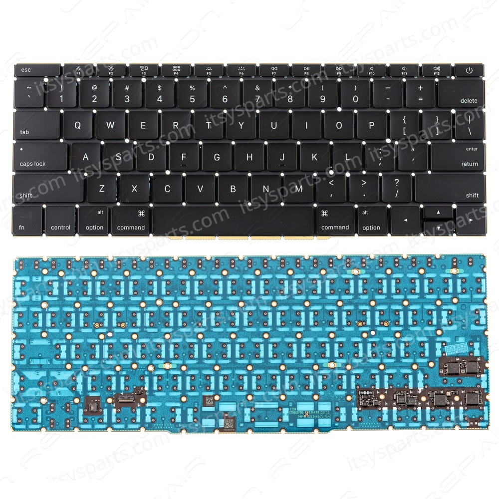 Laptop Keyboard for Apple Macbook Pro 13'' A1708 Non-Touch Bar MLL42LL MPXQ2LL MPXR2LL Late 2016 mid 2017 US No Frame Black ( SKU.40415US )
