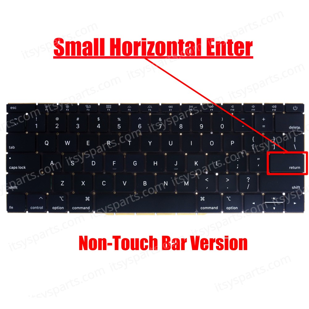 Laptop Keyboard for Apple Macbook Pro 13'' A1708 Non-Touch Bar MLL42LL MPXQ2LL MPXR2LL Late 2016 mid 2017 US No Frame Black ( SKU.40415US )
