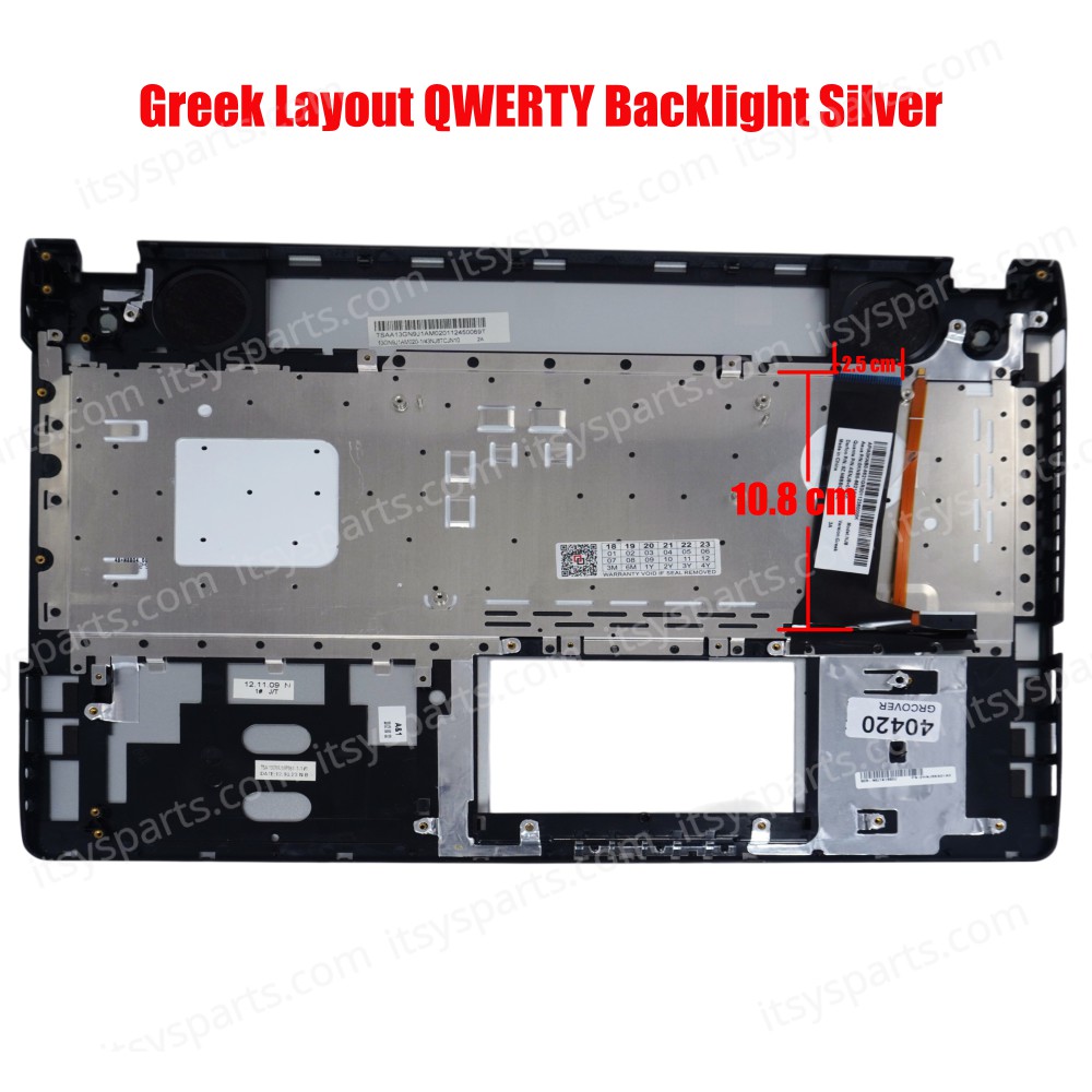 Greek Keyboard for Laptop ASUS N56 N56V N56DP N56VB N56VJ N56VM N56VZ N56SL AENJ8+01010 13GN9J1AM020 BACKLIT (Ref. 40420GRCOVER)