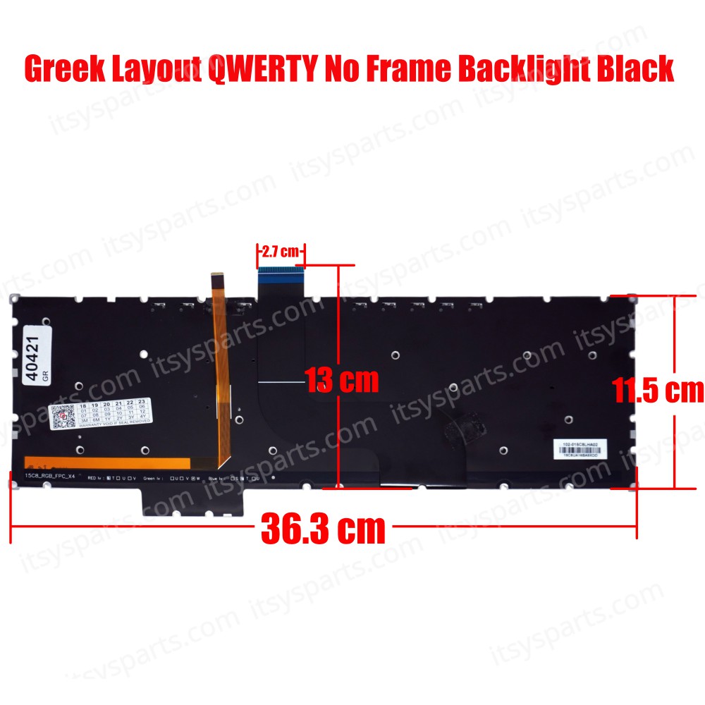 Greek Keyboard for Laptop Acer Predator 15 17 17-G9000 G9000 G9-592 G9-593 G9-591 G9-591R G9-791 G9-791 G9-792 G9-793 GX-791 102-015C8LHA02 NKI151302U EG5P_A51BRL 0KN0-EX2JP12 ACM15CB80J0 Backlit (Ref. 40421GR)
