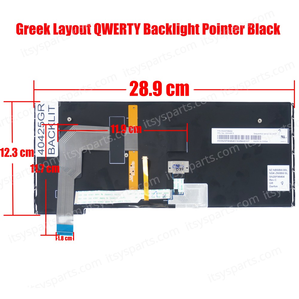 Laptop Keyboard Greek - Greek Keyboard for Lenovo IBM Thinkpad S3 Yoga 14 Yoga 460 MT 20EL 20EM 00hw813 00HW800 9Z.NBSBW.001 SN20F98414 00HW763 NSK-Z60BW 01 SN20F98451 MP-14A83USJ442 (Ref. 40425GRBACKLIT)