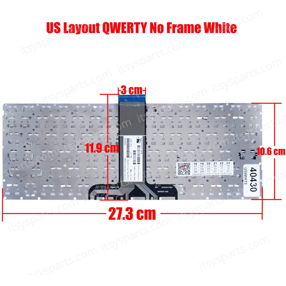 Laptop Keyboard - Keyboard for HP Pavilion X360 11-K 11-k000 X360 11-K000NV X360 13-U000NV x360 13-u101ne HPM14K33US-6981 PK131U41B00 (Ref. 40430USWHITE)
