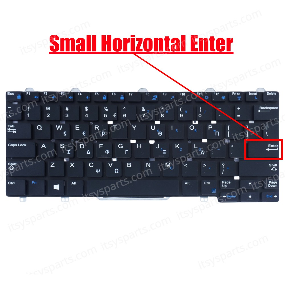 Laptop Keyboard Greek - Greek Keyboard for Dell Latitude E7250 E5270 E7275 XPS 9250 DMV50 0DMV50 MP-13P13GR6698 PK1313OA2A07 PK131DK2B00 DLM14P73USJ698 0JX8GC DLM14P6 0RPRK8 (Ref. 40432GR)