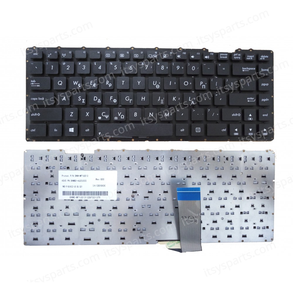 Greek Keyboard for ASUS X451E 1007CA X451C X451 X451C X451 X451M X453 X451MA X451MAV X452 X451CA F401E D451 D451V D451E V451 A450LC R409E D451VE AEXJBU00110 AEX18U00110 0 km-mf1us13 oknbo-4620us00 (Ref.40438GR)
