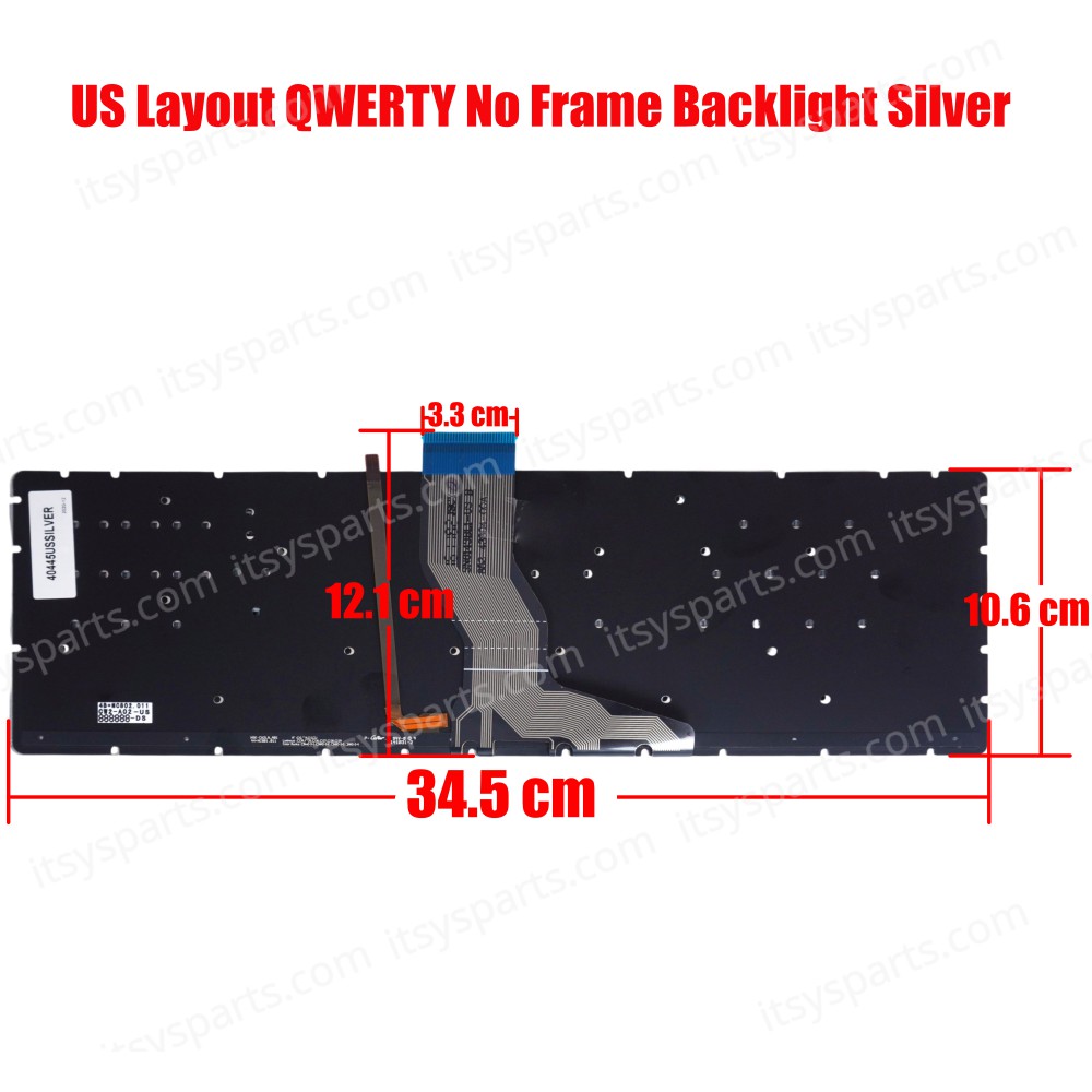 Keyboard Laptop - Keyboard for HP Envy M7-N M7-N000 M7-N109DX M7-N101DX 17-R000 17-N151nr M7-N014DX M7-N179NR M7-N011DX m7-n1006037b0126201 v150626is1 (Ref.40445USSILVER)
