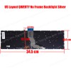 Keyboard Laptop - Keyboard for HP Envy M7-N M7-N000 M7-N109DX M7-N101DX 17-R000 17-N151nr M7-N014DX M7-N179NR M7-N011DX m7-n1006037b0126201 v150626is1 (Ref.40445USSILVER)