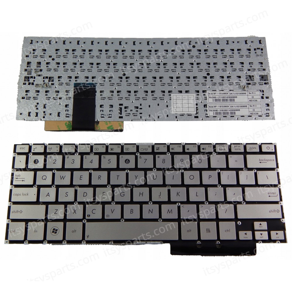 Keyboard Laptop - Keyboard for Asus ZenBook UX31 UX31A UX31LA UX31E BX31A BX31E UX31E-DH72 MP-11B16GB6698 MP-11B13US6528 9Z.N8JBC.50 PK130SQ425S NSK-UQ00U mp-11b16i06528 mp-11j14360856868m 0KNB0-3100US00 0KN0-LY1US02 (Ref.40449USSILVER)
