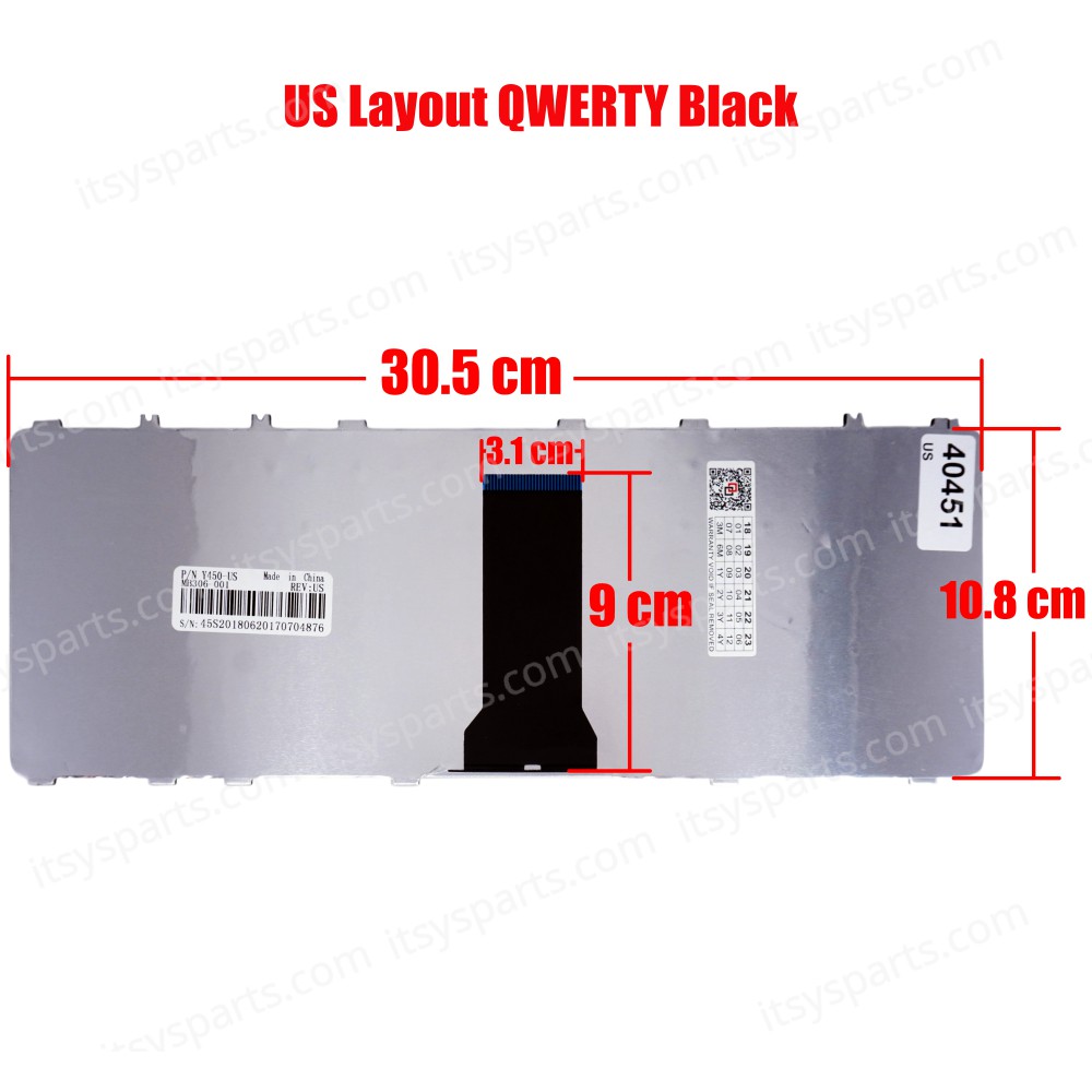 Laptop Keyboard - Keyboard for IBM Lenovo Y450 Y450A Y550 Y560 B460E B460 V460 Y460 Y460C MB306-001 AEKL2U00010 25-008101Y460P L-Y450-BLK (Ref.40451US)