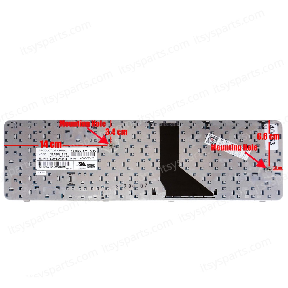 Keyboard Laptop - Keyboard for HP COMPAQ 6820 6820s 466200-B31 V071326AS1 6037B0022318 454220-171 V071326BS1 6037B0027602 490327-021 BAJWE01LXXJ0AJ 454220-001 V071326AK1 456587-051 (Ref.40453US)