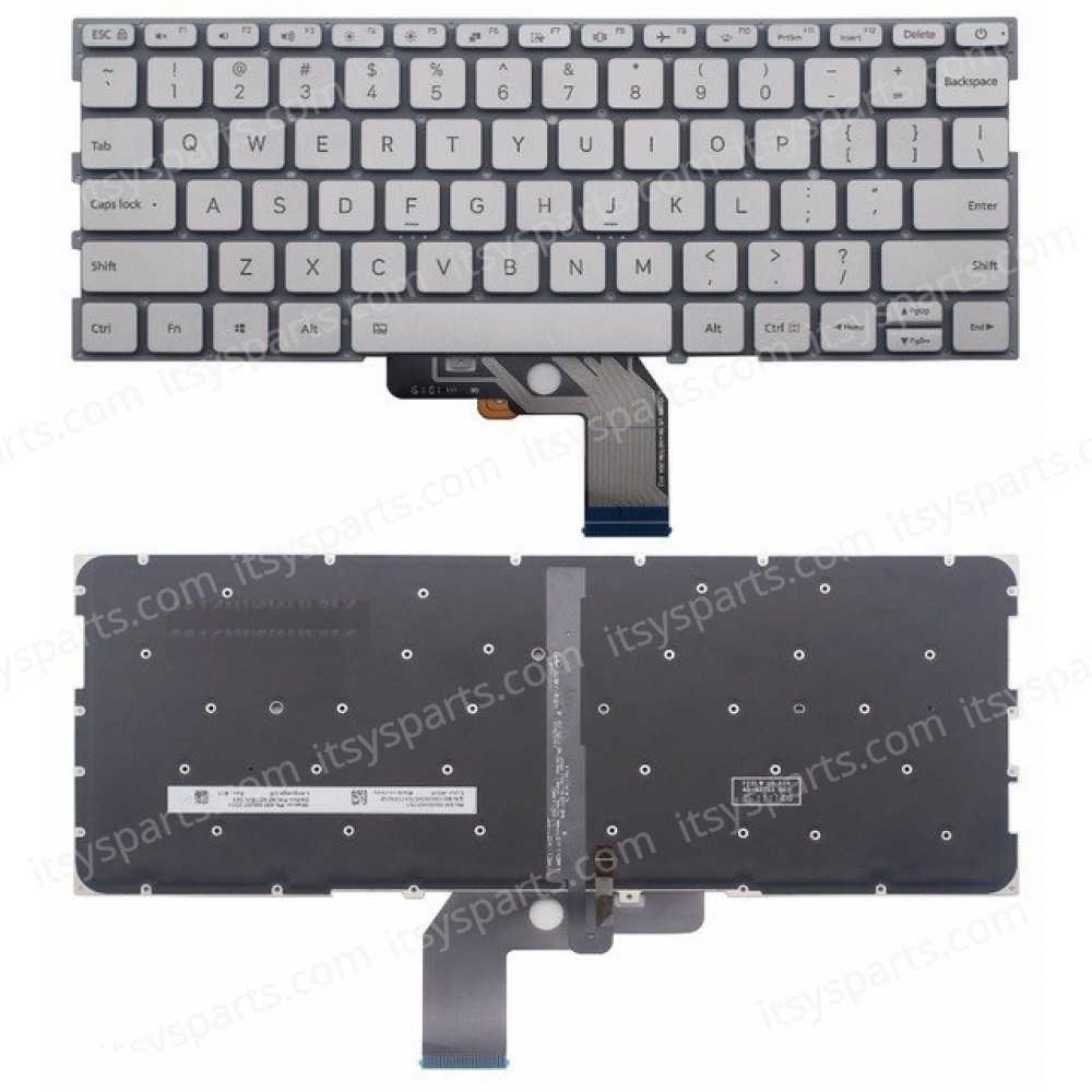 Laptop Keyboard - Keyboard for Xiaomi Air 13.3 9Z.ND7BW.001 MK10000005761 490.09U07.0D01 US Backlit Sliver Keyboard (SKU.40455US)