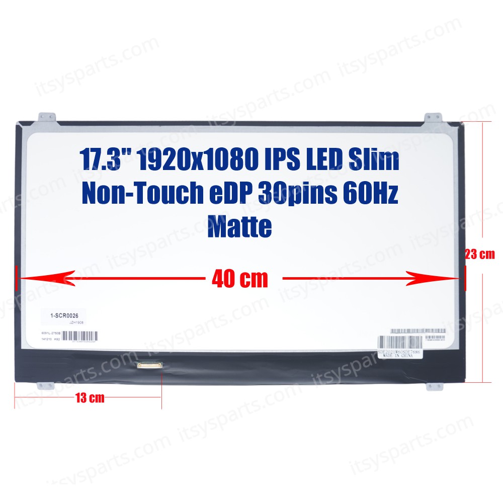Laptop Monitor 17.3'' 1920x1080 FHD LED 30pin EDP SLIM IPS Laptop Screen Monitor (Ref.-1-SCR0026)