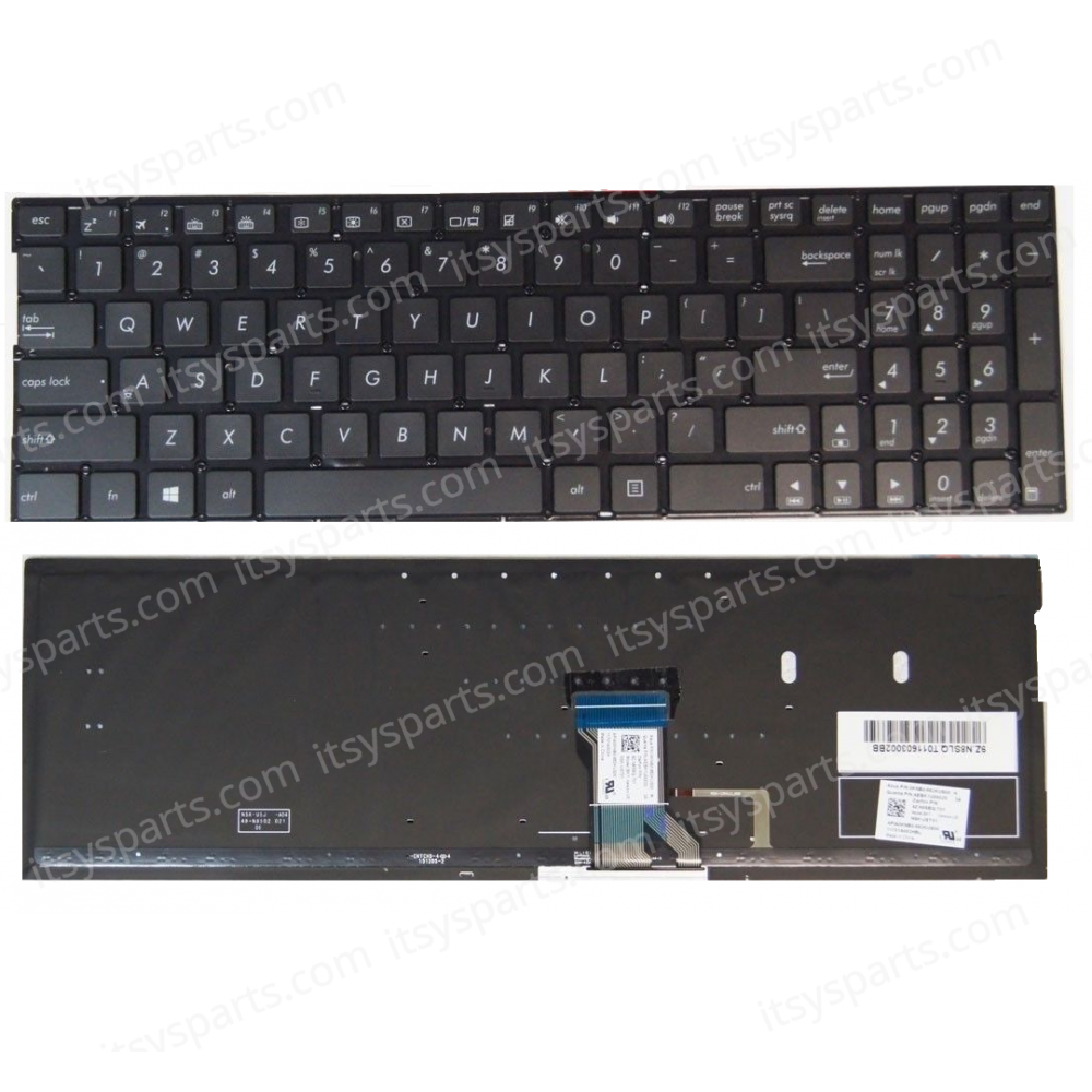 Laptop Keyboard for Asus Q503 Q503U Q503UA 0KN0-SR3US13 0KNB0-662NUS00 US No Frame Backlight Black ( SKU.40463USBACKLIT )