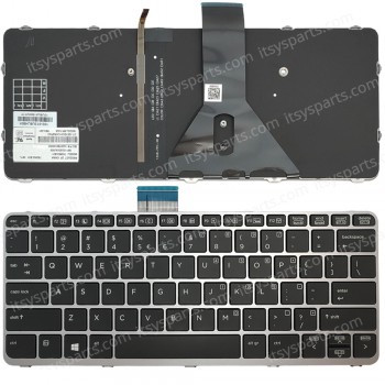 Laptop Keyboard - Keyboard for HP Elitebook Folio 1020 G1 1020 G2 752962-001 Laptop Silver (Ref.40339US)