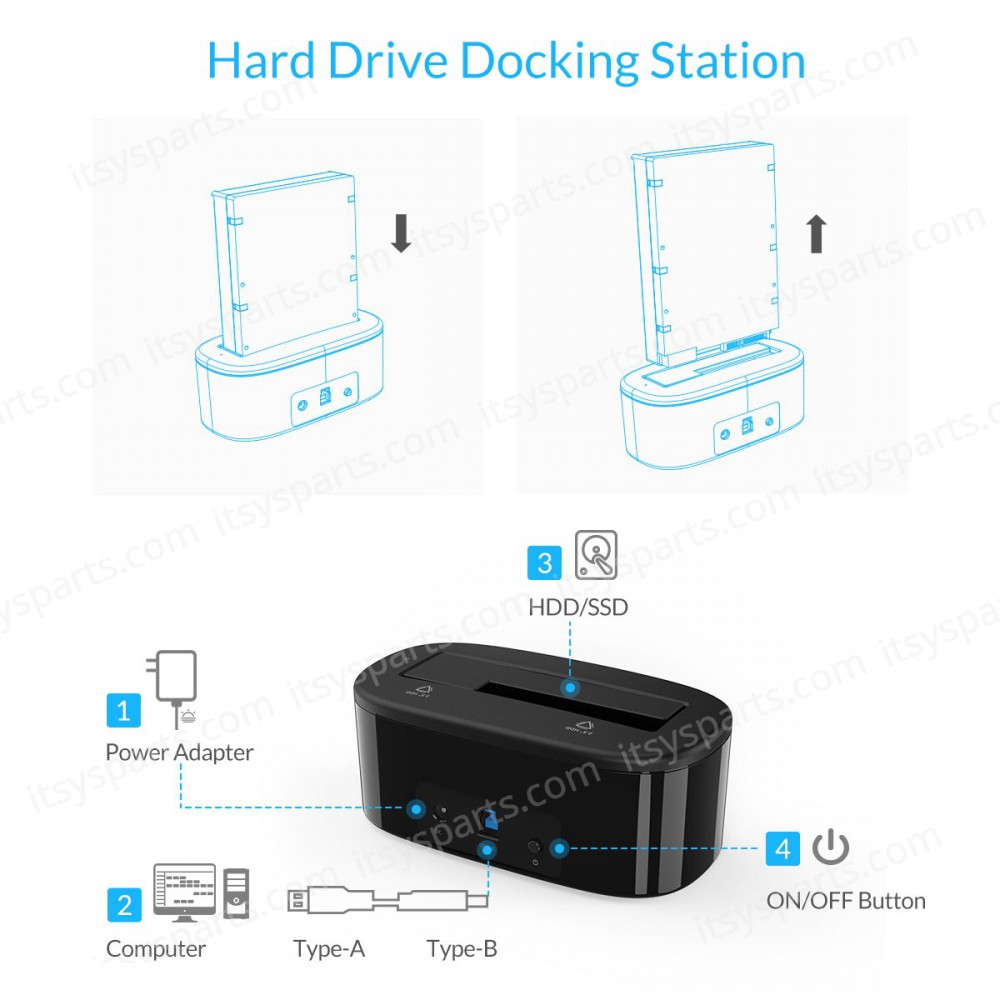 Hard Drive Docking Station - ORICO 6218US3-BK External Hard Drive Dock, SATA to USB 3.0 for 2.5