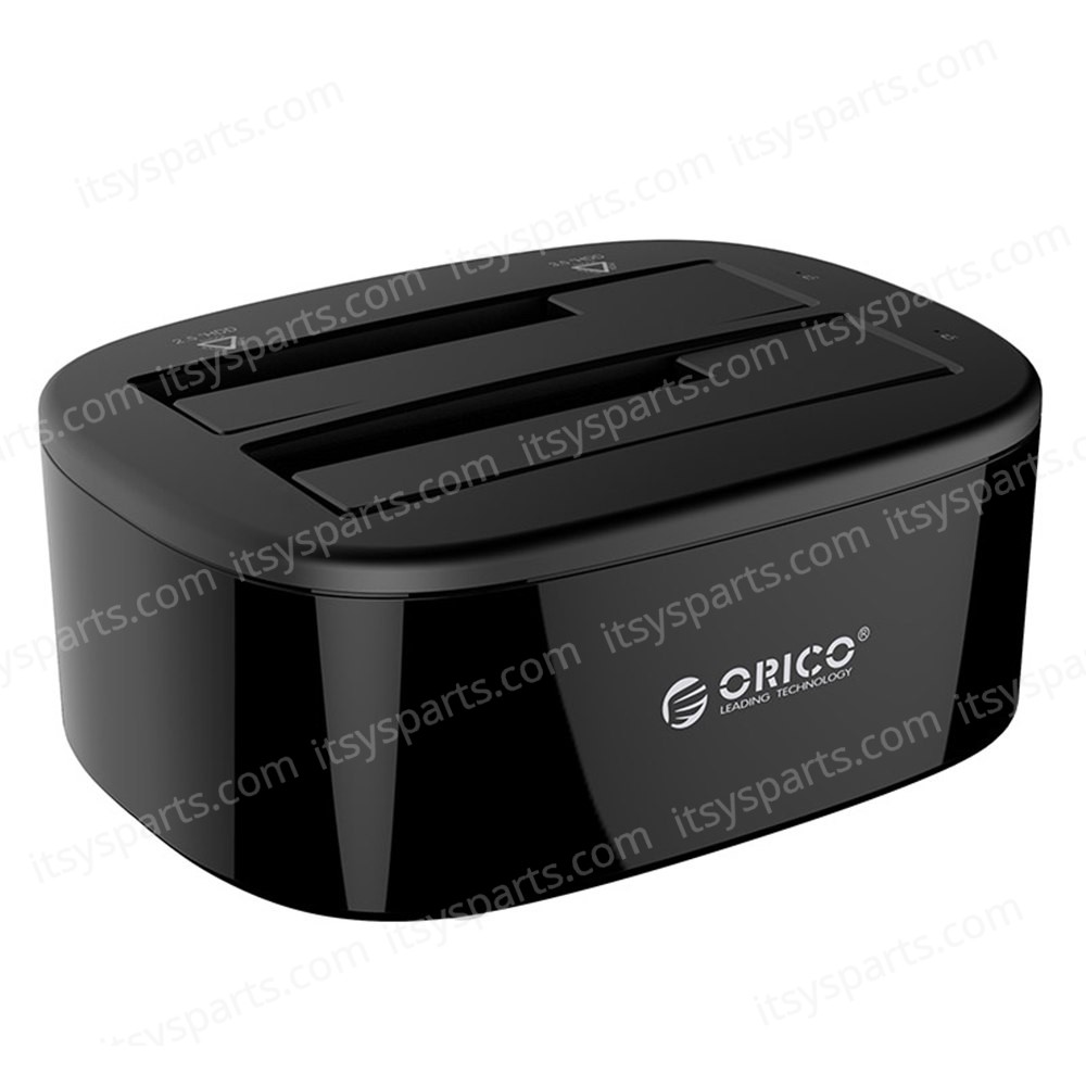Hard Drive Docking Station - ORICO 6228US3-BK HDD Enclosure Dual-Bay USB 3.0 To SATA Hard Drive Docking Station For 2.5/3.5 Inch Black EU Case (Ref. 1-PER0005)