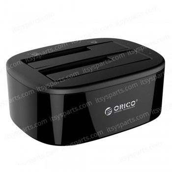 Hard Drive Docking Station - ORICO 6228US3-BK HDD Enclosure Dual-Bay USB 3.0 To SATA Hard Drive Docking Station For 2.5/3.5 Inch Black EU Case (Ref. 1-PER0005)