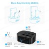 Hard Drive Docking Station - ORICO 6228US3-C-BK USB 3.0 to SATA Dual Bay External Hard Drive Docking Station for 2.5 or 3.5 inch HDD, SSD with Hard Drive Duplicator/Cloner Function (Ref. 1-PER0006)