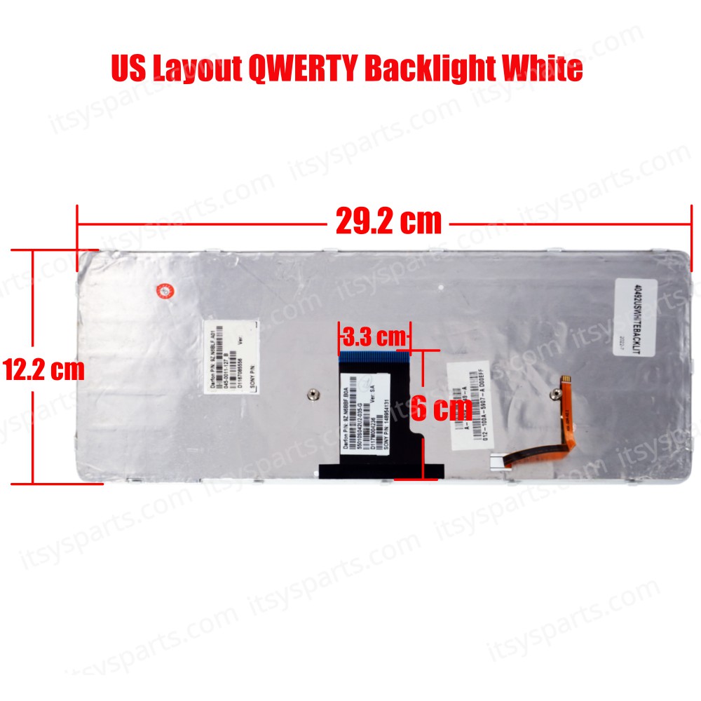 Laptop Keyboard SONY VAIO PCG-61713L PCG-71713L VPC-CA15FX/B VPC-CA15FX/P VPC-CA17FX/B VPC-CA17FX/P VPC-CA22FX VPC-CA22FX/L VPC-CA23FX/B VPC-CA23FX/W VPC-CA25FX/G VPC-CA27FX VPC-CA27FX/L VPC-CA2SFX (Ref.40492USWHITEBACKLIT)