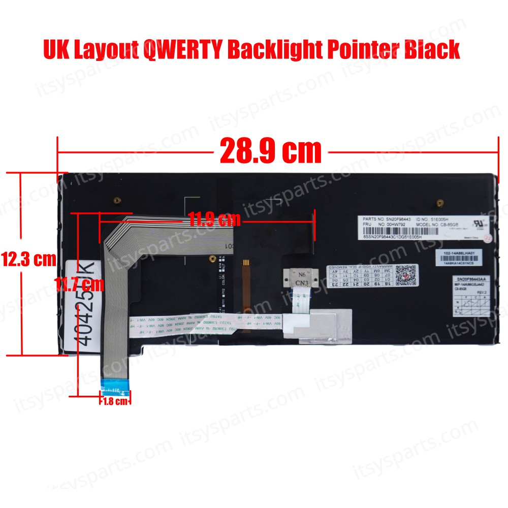 Keyboard Laptop - Keyboard for Lenovo Thinkpad Yoga P40 YOGA14 UK Layout Keyboard 00UR266 NSK-Z62BW 9Z.NBSBW.00U NSK-Z60BW 00HW792 SN20F98443 00UR229 00HW792 SN20J35690 CB-85GB SN20F98480 (Ref. 40425UK)