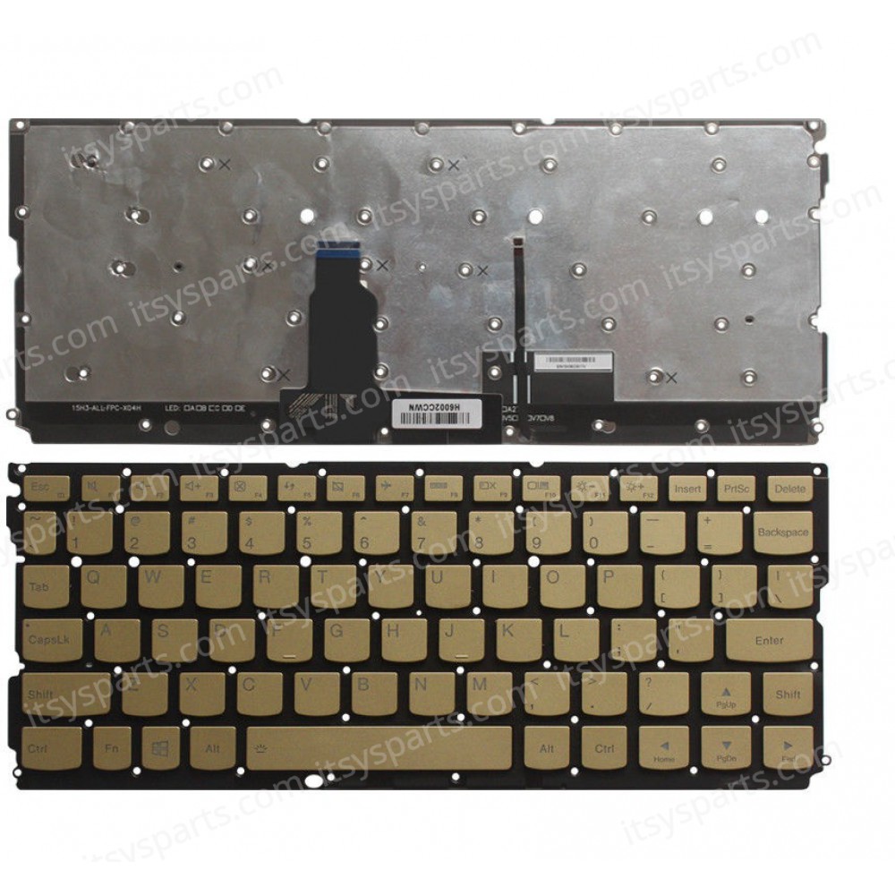 Laptop Keyboard - Keyboard for Lenovo IdeaPad Air 12 yoga 900S yoga 900 yoga 900 yoga 4s yoga 900S-12ISK English US V154120AS1-US Gold With Backlight (Ref. 40494USNOFRAME)