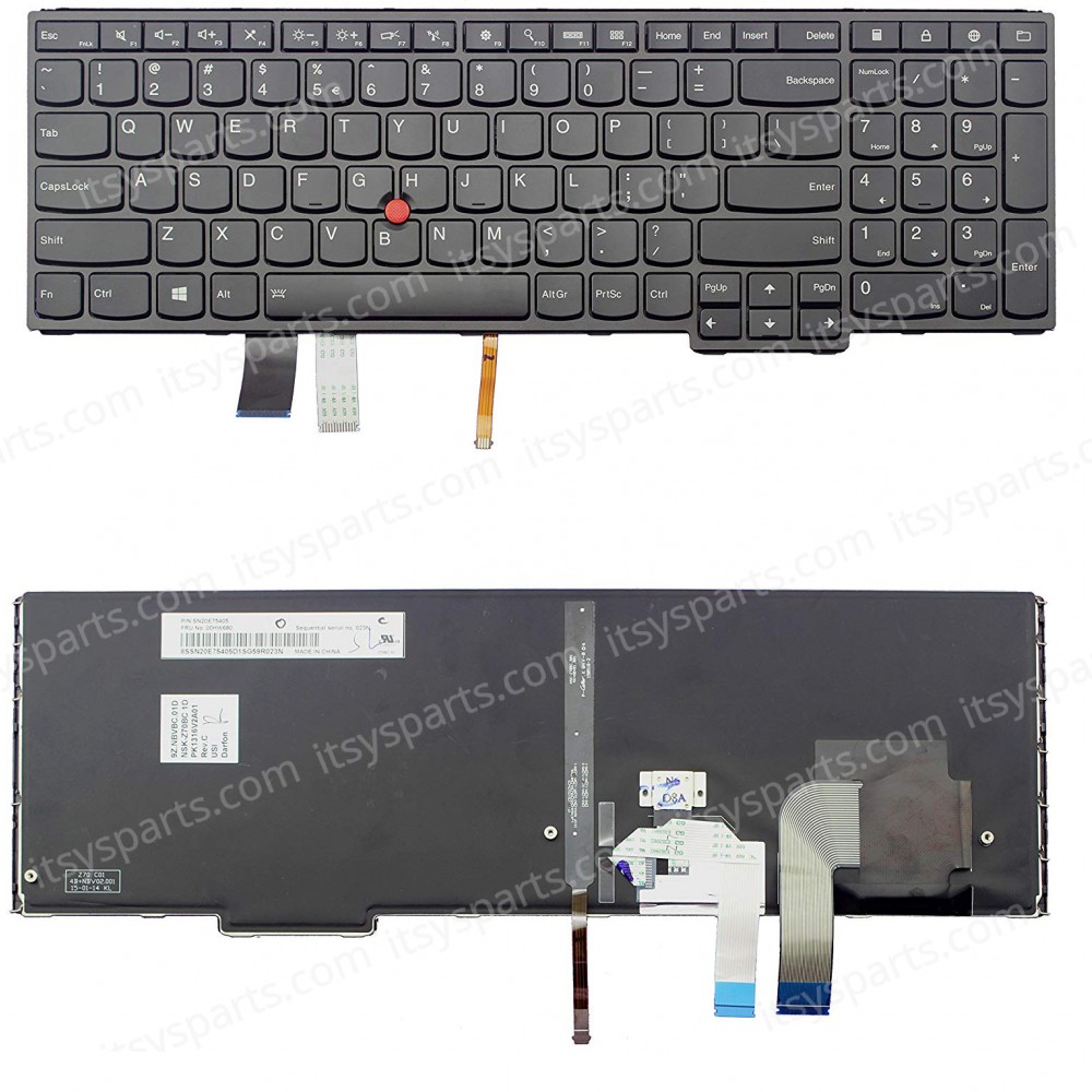 Laptop Keyboard - Keyboard for LENOVO YOGA 15 Series N20E75338 00HN265 PK1316V1A00 MP-14A93USJ698 AH-105US (Ref. 40496USBACKLIT)
