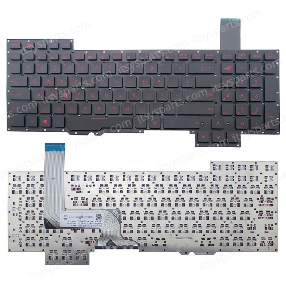 Laptop Keyboard ASUS Rog G751 G751J G751JT G751JL G751JY G751JM G751JL-WH71(WX) G751JT-DH72 G751JT-CH71 G751JT-DB73 (Ref. 40391USNOFRAME)