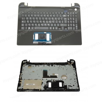Keyboard Laptop Toshiba Satellite L50-B L50D-B Palmrest Cover UK A000300330 EABLI01801AA07547 AEBLIE00110 9Z.NBCSQ.00U NSK-V90SQ 0U WITH PALMREST UK VERSION BLACK KEYBOARD(Ref.40499UKPALM)