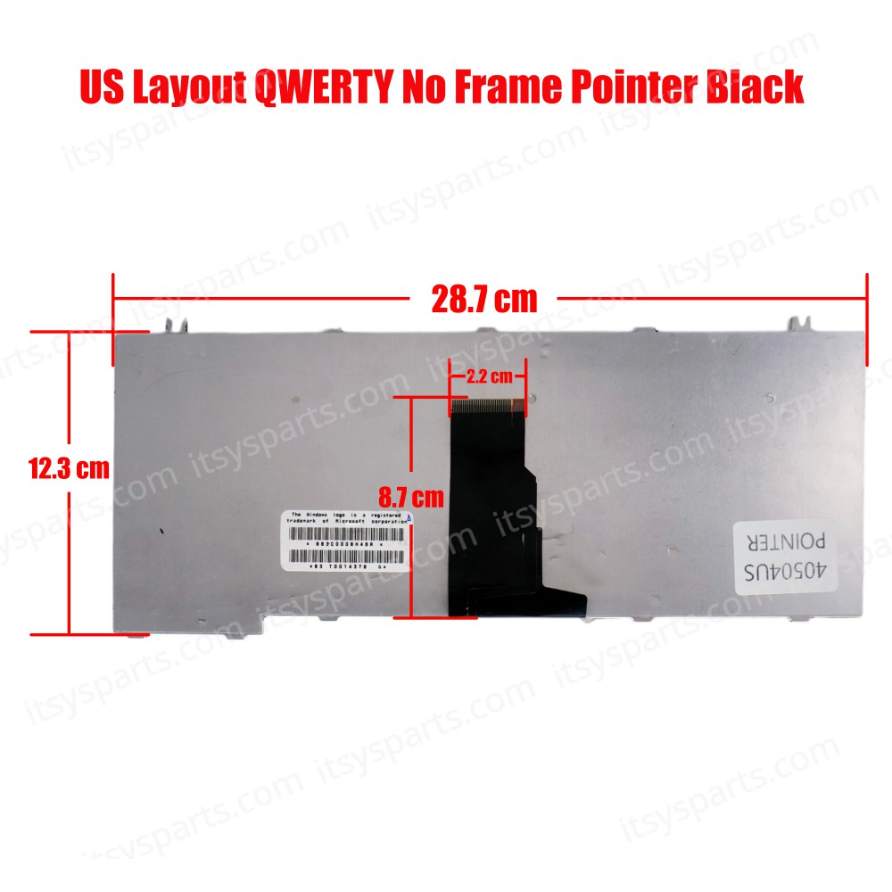 Replacement Keyboard for Toshiba Satellite Toshiba Tecra A8 Satellite A110 -195 (Code 40504USPOINTER)