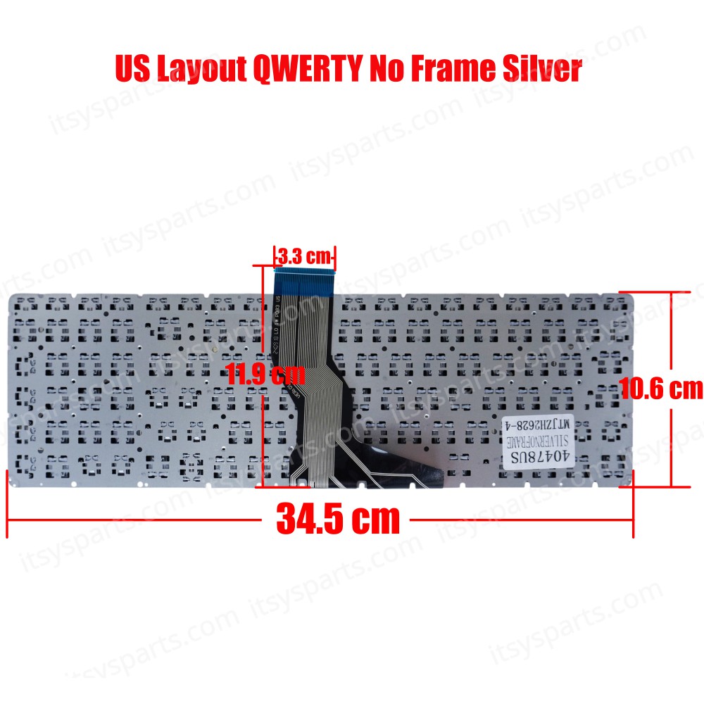 Laptop Keyboard HP 15-BW 15T-BS 15T-BW 15BW 15TBS 9Z.NE1BW.101 926560-001 9Z.NC8SC.A01 (Ref.40478USSILVERNOFRAME)
