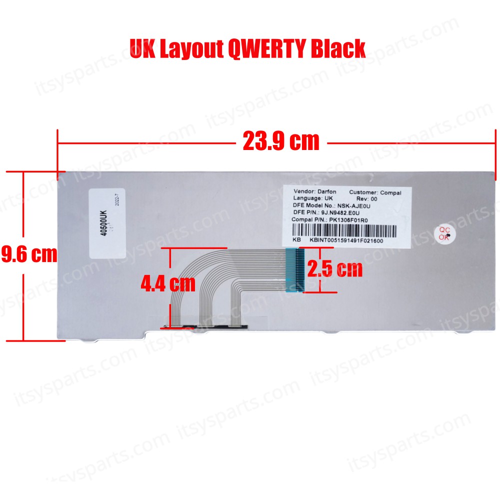 Laptop Keyboard Acer A150-BGw A150-BGw A150-Bb A150-Bb1 A150-Bc A150-Bk A150-Bk1 A150-Bp A150-Bp A150-Bw A150-Bw1 A150L A150X AOA110 AOA110-1 PK130851007 9J.N9482.J0U NSK-AJJ0U (Ref.40500UK)