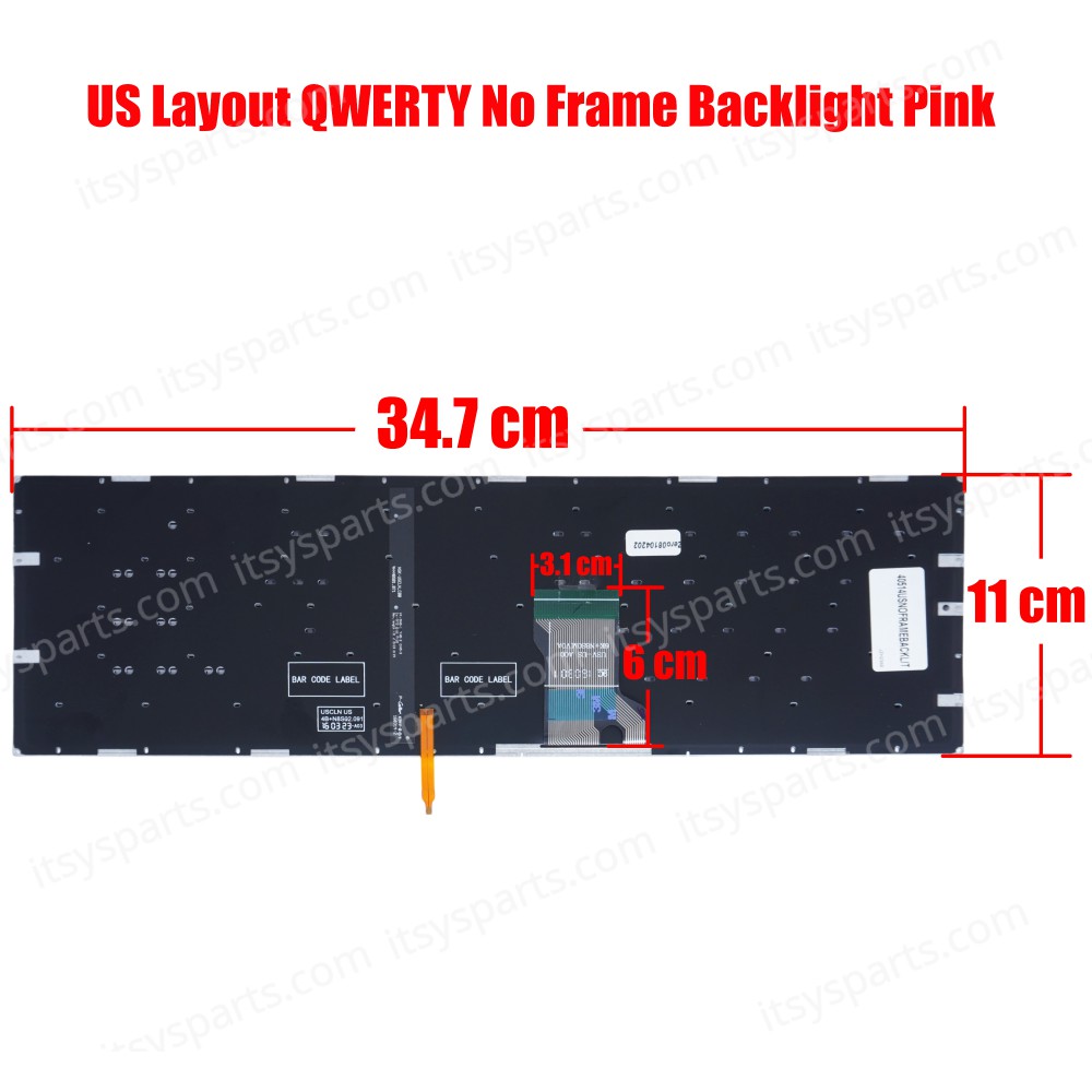 Keyboard Laptop Keyboard Asus GL502 GL502V GL502VT GL502VT GL502VY 0KNB0-662UUS00 0KN0-TD3US13 9Z.N2BU.501 NSK-WH5BU 01 US backlit keyboard (Ref.40514USNOFRAMEBACKLIT)