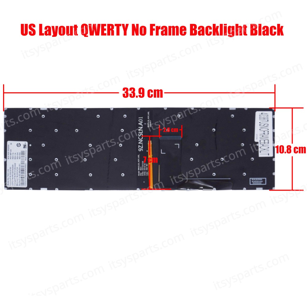 Laptop Keyboard Lenovo IdeaPad 310-15 310-15ABR 310-15ABR 310-15ABR 310-15IAP 310-15ISK 310-15IKB (Ref. 40387USNOFRAMEBACKLIT)