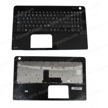 Keyboard Laptop Toshiba Satellite L50-B L50D-B Palmrest Cover US A000300330 EABLI01801AA07547 AEBLIE00110 9Z.NBCSQ.00U NSK-V90SQ 0U WITH PALMREST US VERSION BLACK KEYBOARD (Ref.40499USPALM)