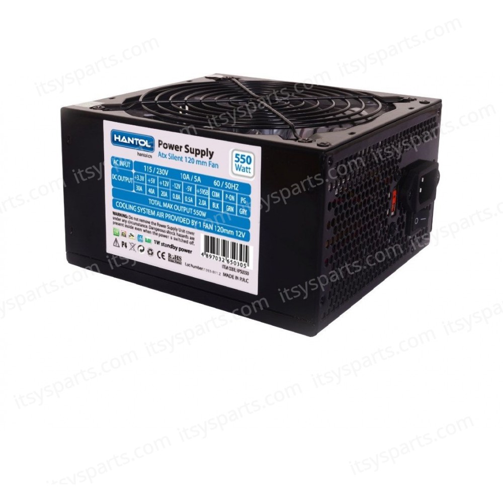 Power Supply Desktop 550W HANTOL H-550 +2 SATA RETAIL (Ref. 90428)