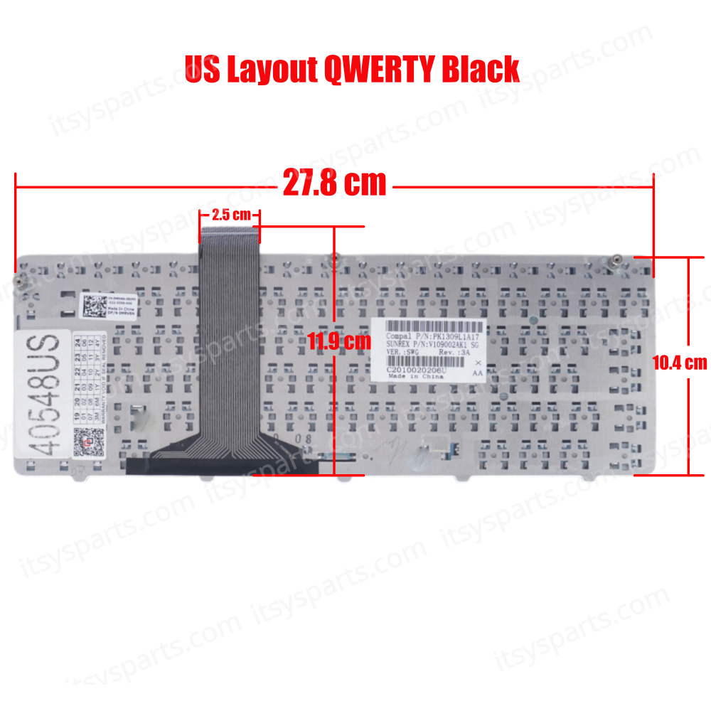 Laptop Keyboard for DELL Inspiron 11Z 1110 P03T PK1309L1A26 V109002AK1 US Black ( SKU.40548US )
