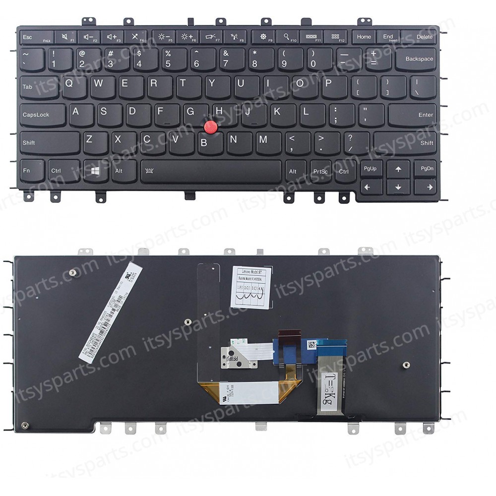 Laptop Keyboard - Keyboard for Lenovo Thinkpad Yoga 12 S1 SN20A45458 04Y2620 (Ref. 40552USBACKLIT)