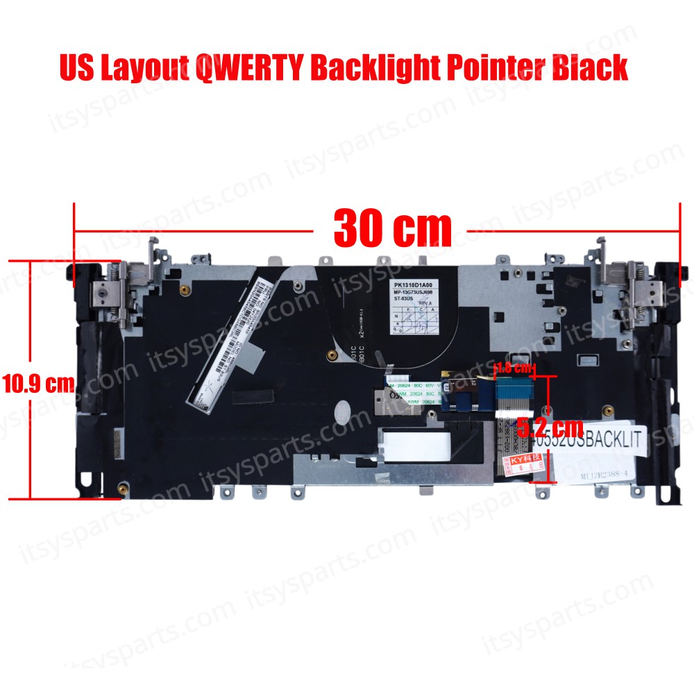 Laptop Keyboard - Keyboard for Lenovo Thinkpad Yoga 12 S1 SN20A45458 04Y2620 (Ref. 40552USBACKLIT)