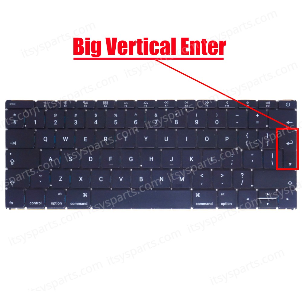 Laptop Keyboard for Apple Macbook Retina A1534 Early 2015 2016 2017 MF855LL/A MF865LL/A UK No Frame Backlight Black ( SKU.40393UKBACKLIT )
