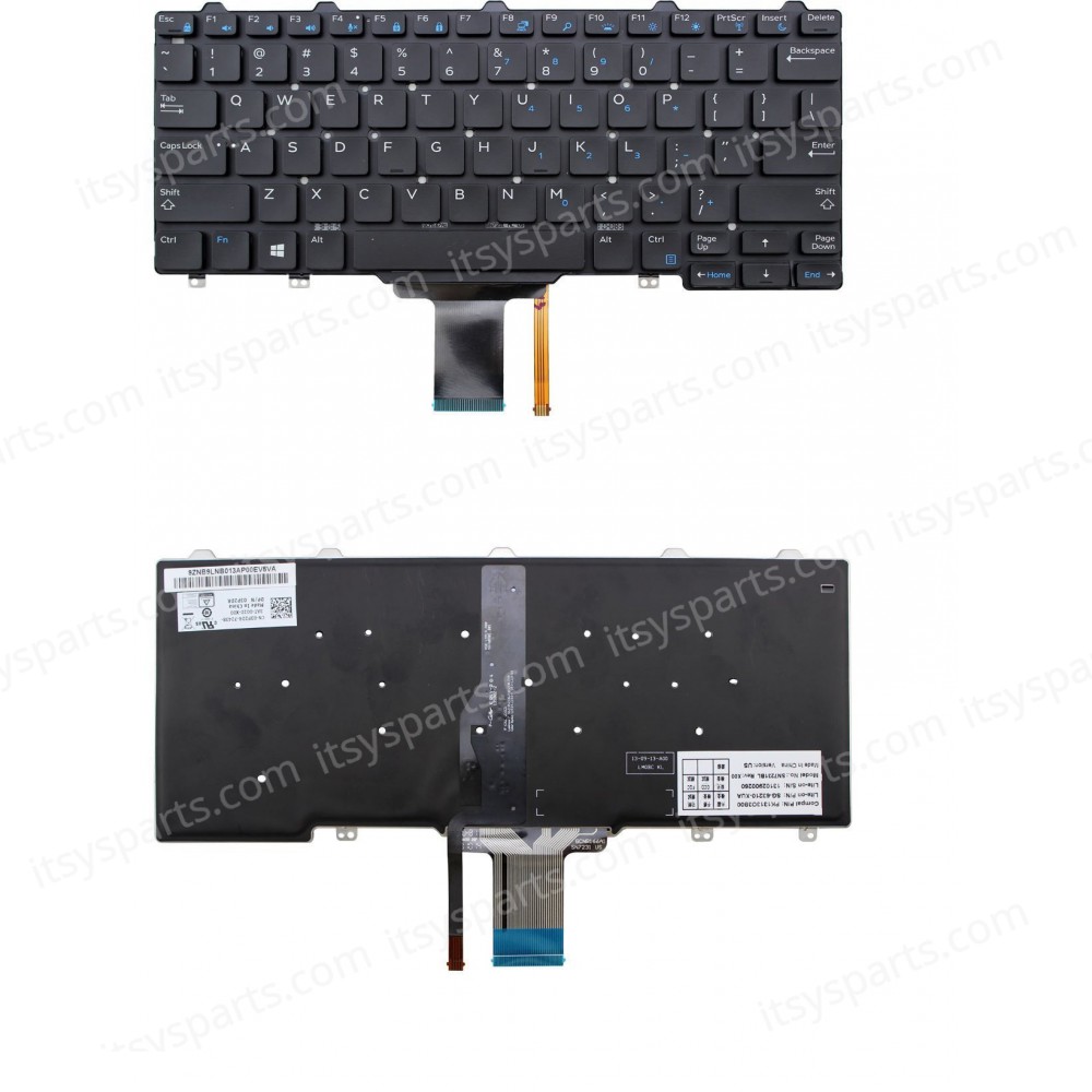 Laptop Keyboard - Keyboard for Dell Latitude E7250 E5250 E3160 MP-13P16GB6698 PK1313O2A12 4PTJF 04PTJF CN-04PTJF mp-13p26gbj698 (Ref. 40432USBACKLIT)