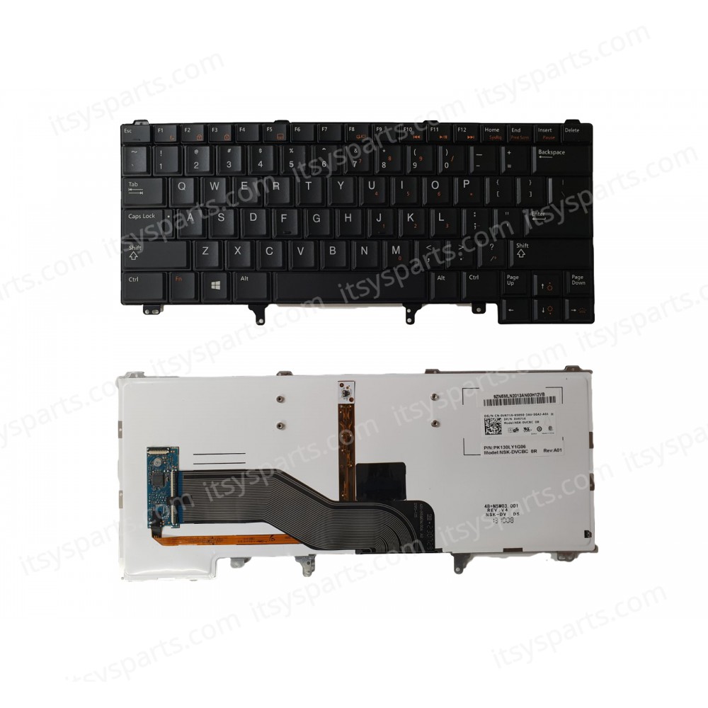 Laptop Keyboard Dell Latitude E6420 E6440 E5420 E5420M E5430 XT3 E6320 E6220 E6230 E6420 E6330 E6430 E6420 E6330 E6320 E6420ATG E6430ATG E6430S E5430 E6430 0T7WJ UK VERSION BLACK KEYBOARD(Ref.40190USBACKLIT)