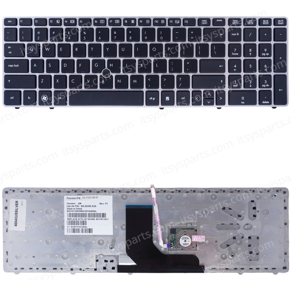 Keyboard Laptop HP 9Z.N6GUF.20T 9Z.N6GUF.C1E NSK-HX201 NSK-HX20G NSK-HX2UF NSK-HX2UG NSK-HX301 NSK-HX30U NSK-HX3SF NSK-HX4SF SG-39201-XUA SG-39300-XUA SG-39310-XUA SN5108 V118878CS2 (Ref.40043USSILVER)