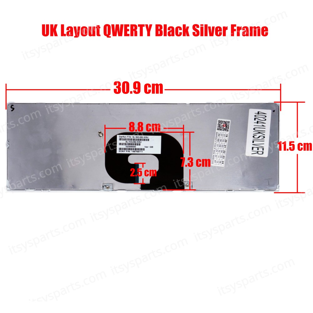 Laptop Keyboard Sony VAIO VPC-Y11 Y SERIES VPC-Y115FG/S VPC-Y115FGS VPC-Y115FX/B VPC-Y115FX/BI VPC-Y115FXBI VPC-Y118EC VPC-Y118GX/BI VPC-Y119FJ VPC-Y119FJ/S VPC-Y11AFJ VPC-Y11AGJ VPC-Y11AHJ UK VERSION silver KEYBOARD(Ref.40241UKSILVER)
