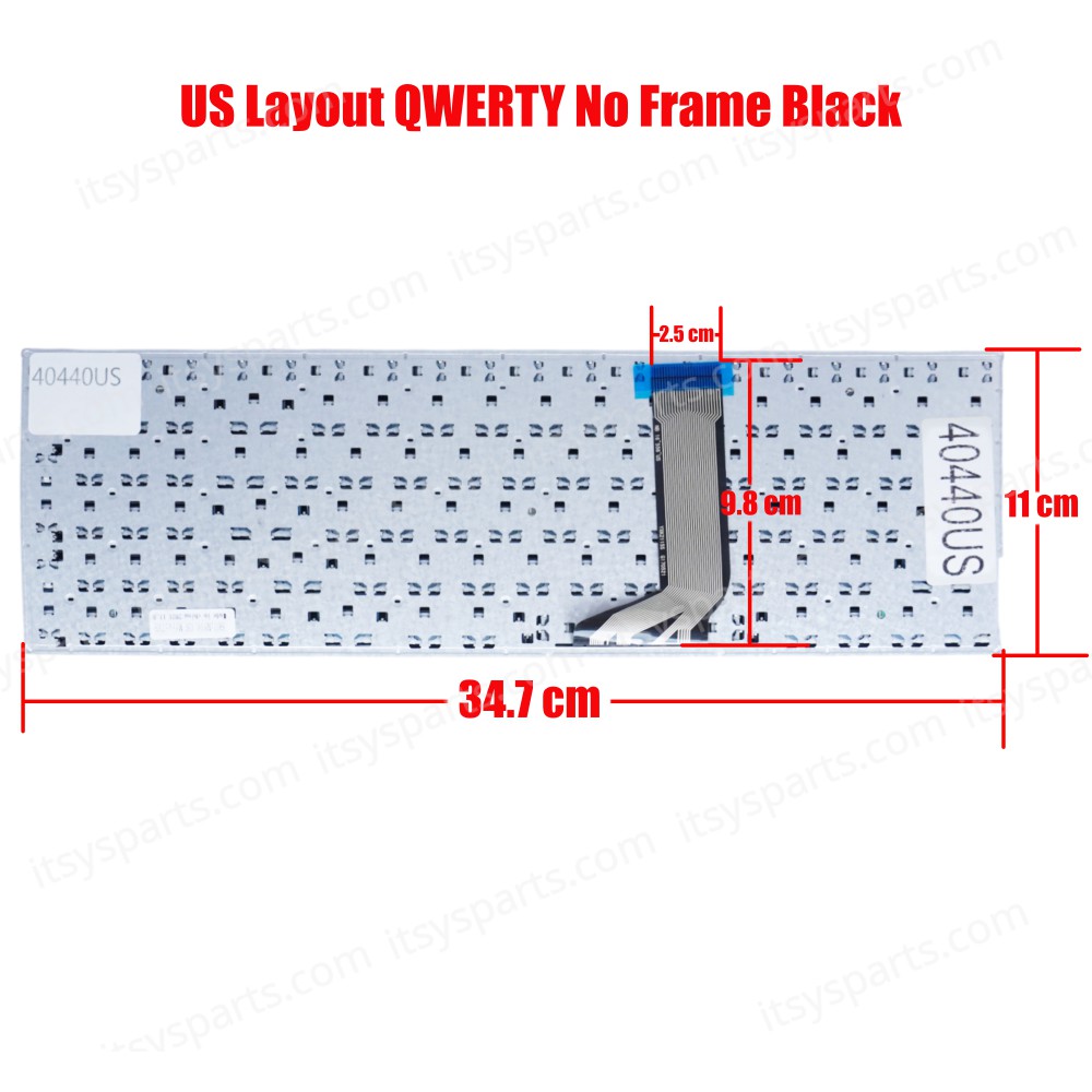 Laptop Keyboard for Asus X556 X556L X556U X556UA X556UB X556UF X556UJ X556UQ X556UR X556UV A556UV 9Z.N8SSQ.001 OKNBO-6122US0Q AEXJB00110 US No Frame Black ( SKU.40440US )