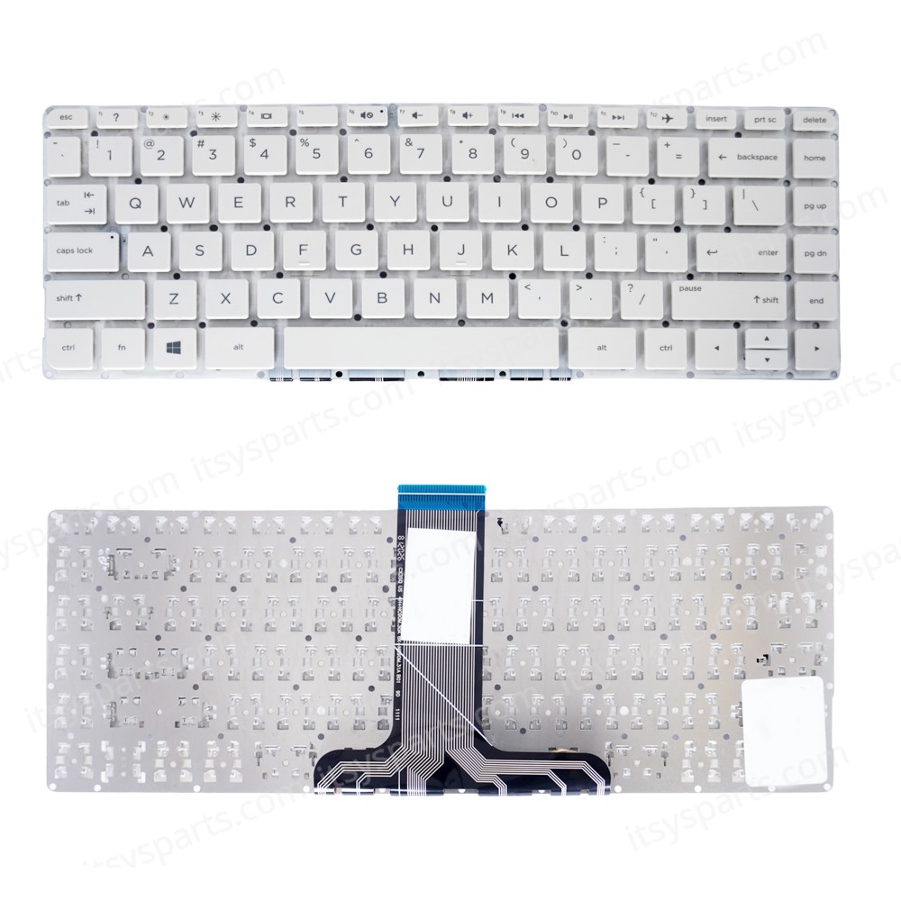 Laptop Keyboard - Keyboard for HP Stream 14-AX 14-AX000NA 14-AX000NA 14-AX003NA 14-AX004NA 14-AX054NA 901658-001 US WHITE (Ref. 40565USWHITENOFRAME)