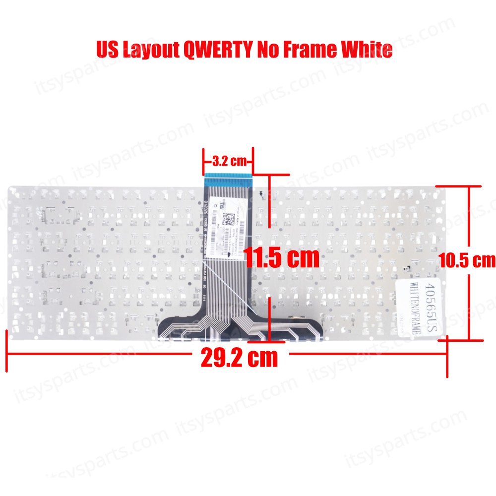 Laptop Keyboard - Keyboard for HP Stream 14-AX 14-AX000NA 14-AX000NA 14-AX003NA 14-AX004NA 14-AX054NA 901658-001 US WHITE (Ref. 40565USWHITENOFRAME)
