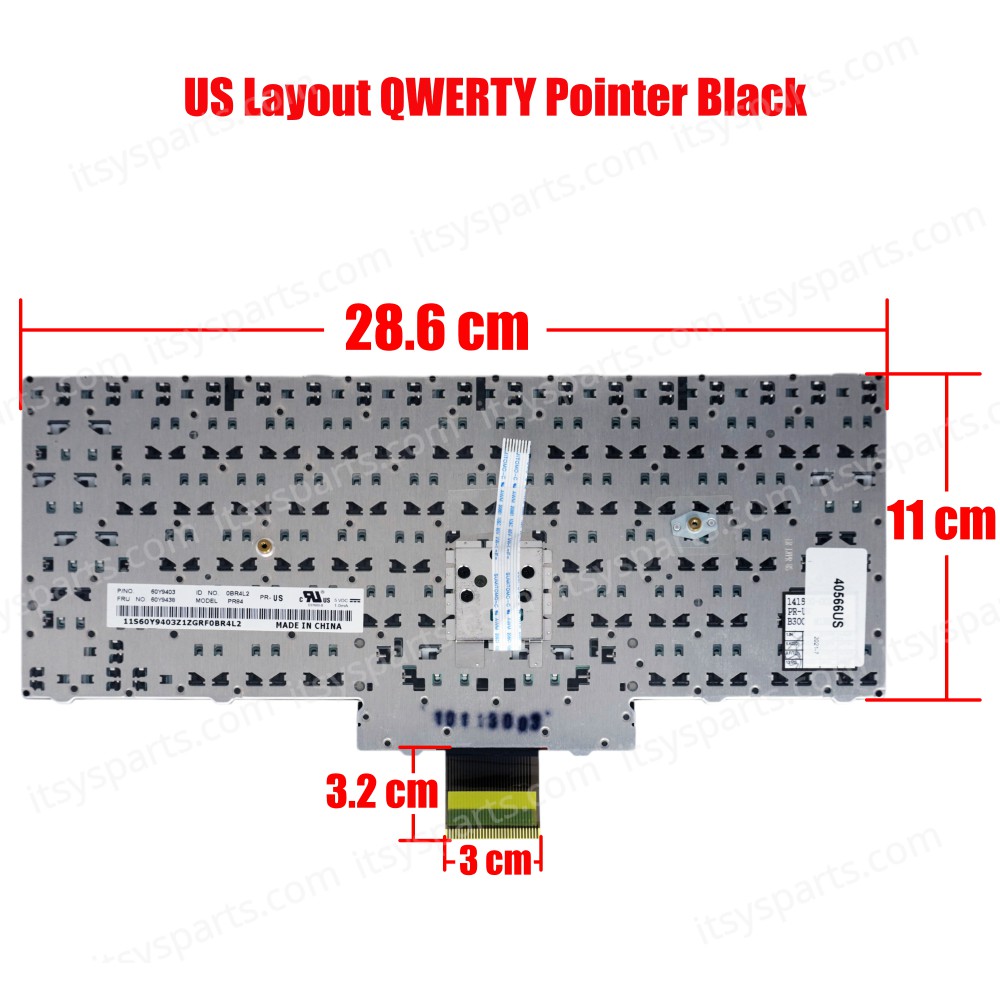 Laptop Keyboard Lenovo ThinkPad Edge 13 E30 E31 0BR3MT 60Y9403 60Y9438 US BLACK (Ref.40566US)