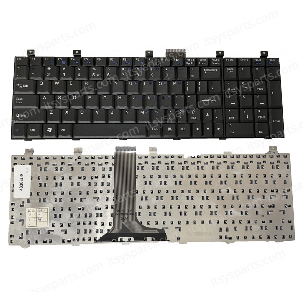 Keyboard Laptop Keyboard LG E500 / MSI A5000 A6000 CR500 CR500 CR600 CX500 CX600 GX620 US VERSION (Ref.40306US)